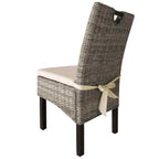 vidaXL Esszimmerstühle 6 Stk. Kubu-Rattan Mangoholz