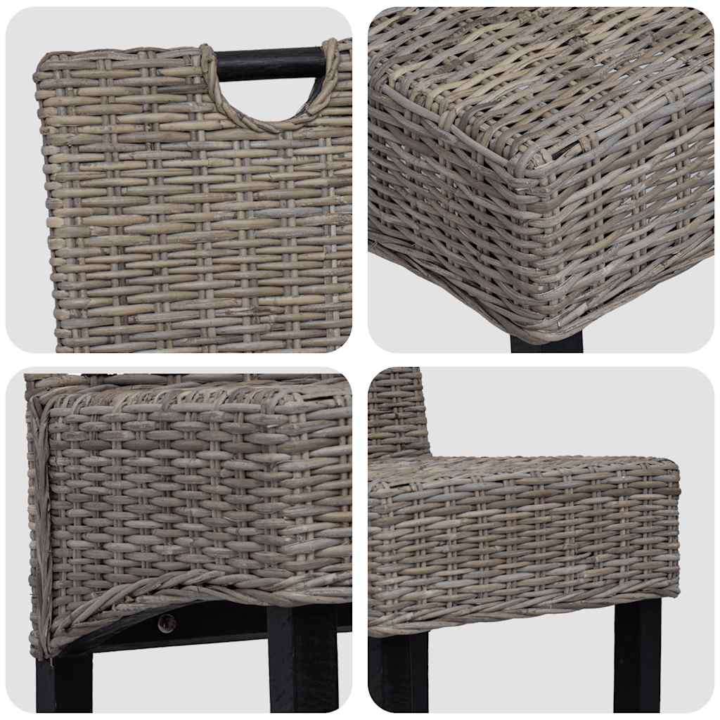 vidaXL Esszimmerstühle 6 Stk. Kubu-Rattan Mangoholz