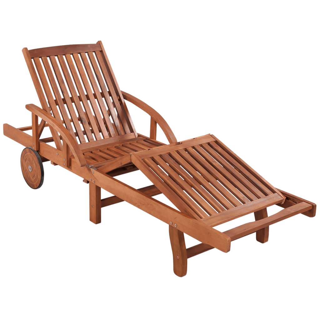 vidaXL Sonnenliegen 2 Stk. mit Tisch Akazie Massivholz
