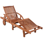 vidaXL Sonnenliegen 2 Stk. mit Tisch Akazie Massivholz