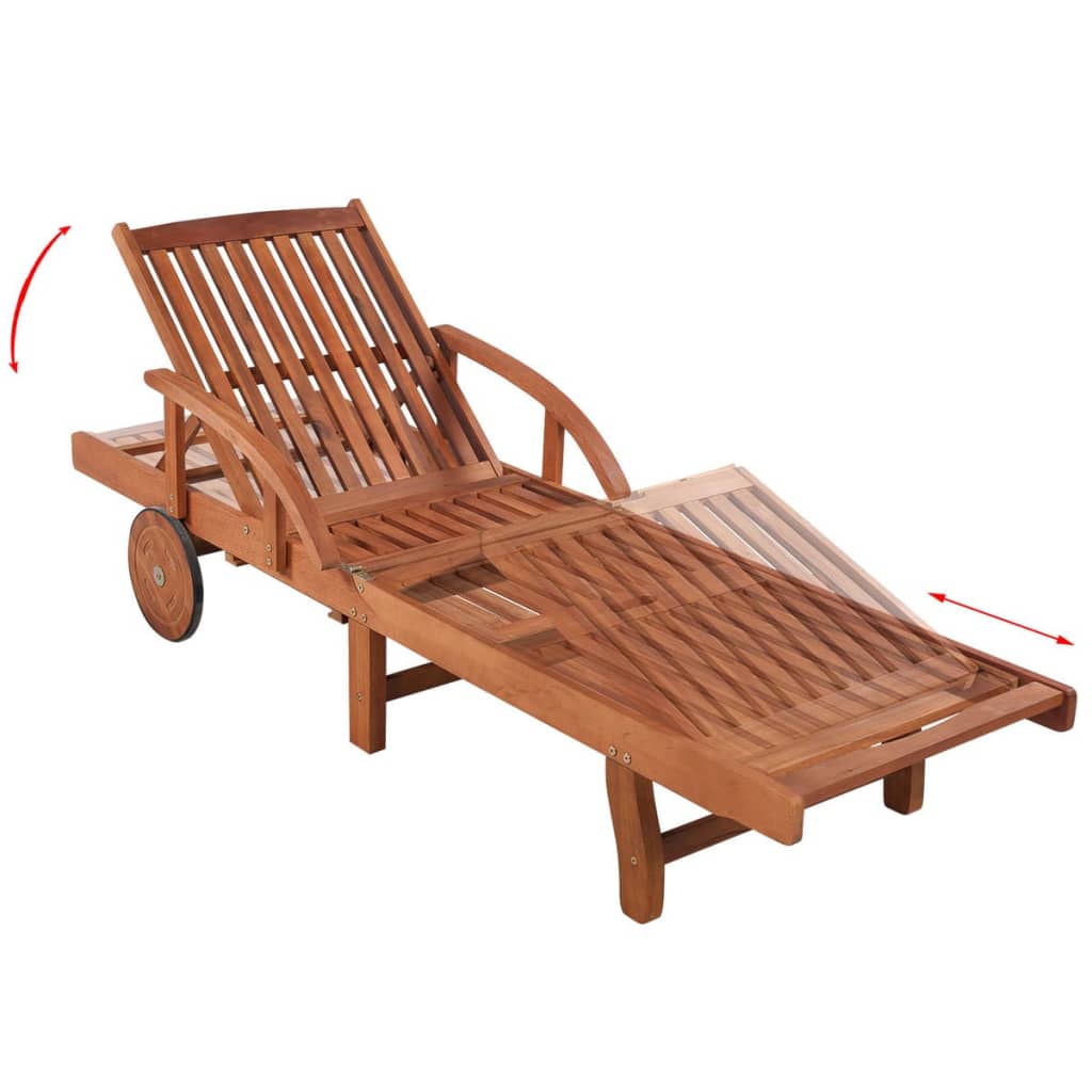 vidaXL Sonnenliegen 2 Stk. mit Tisch Akazie Massivholz