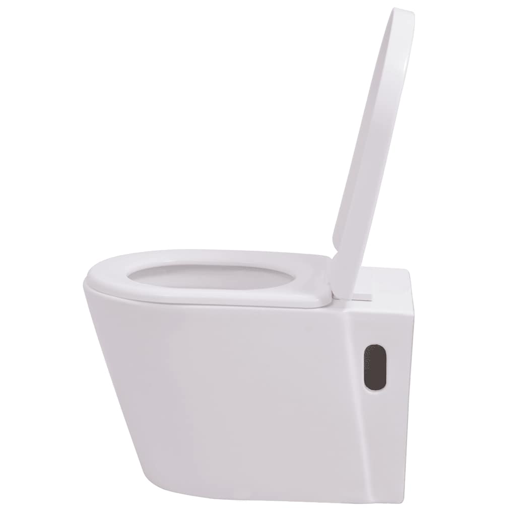 vidaXL Hänge-Toilette mit Einbau-Spülkasten Keramik Weiß