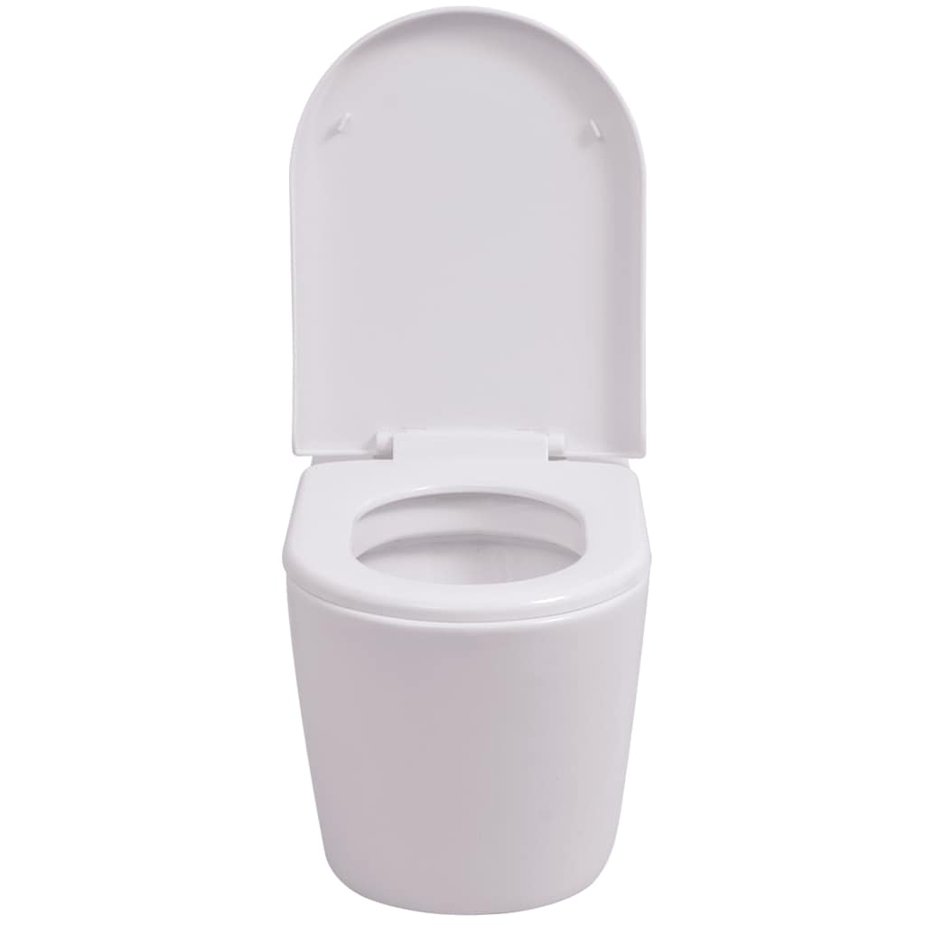 vidaXL Hänge-Toilette mit Einbau-Spülkasten Keramik Weiß