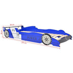 vidaXL Kinder Rennwagen-Bett 90x200 cm Blau