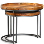 vidaXL Beistelltisch-Set 2 Stk. Mangoholz Massiv