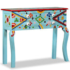 vidaXL Konsolentisch Massivholz Mango Blau Handbemalt