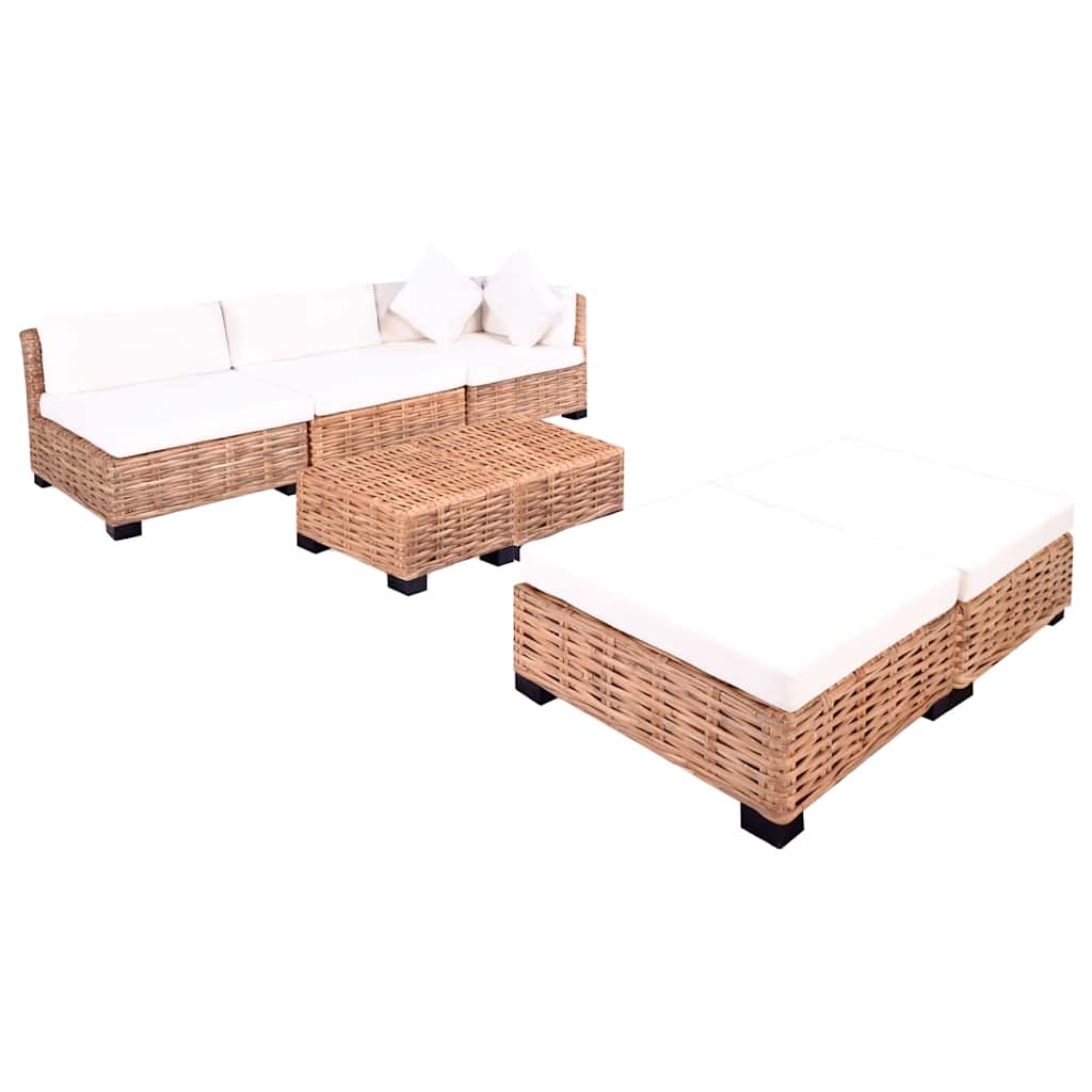 vidaXL Sofagarnitur 18-tlg. Natürliches Rattan