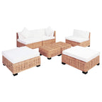 vidaXL Sofagarnitur 18-tlg. Natürliches Rattan
