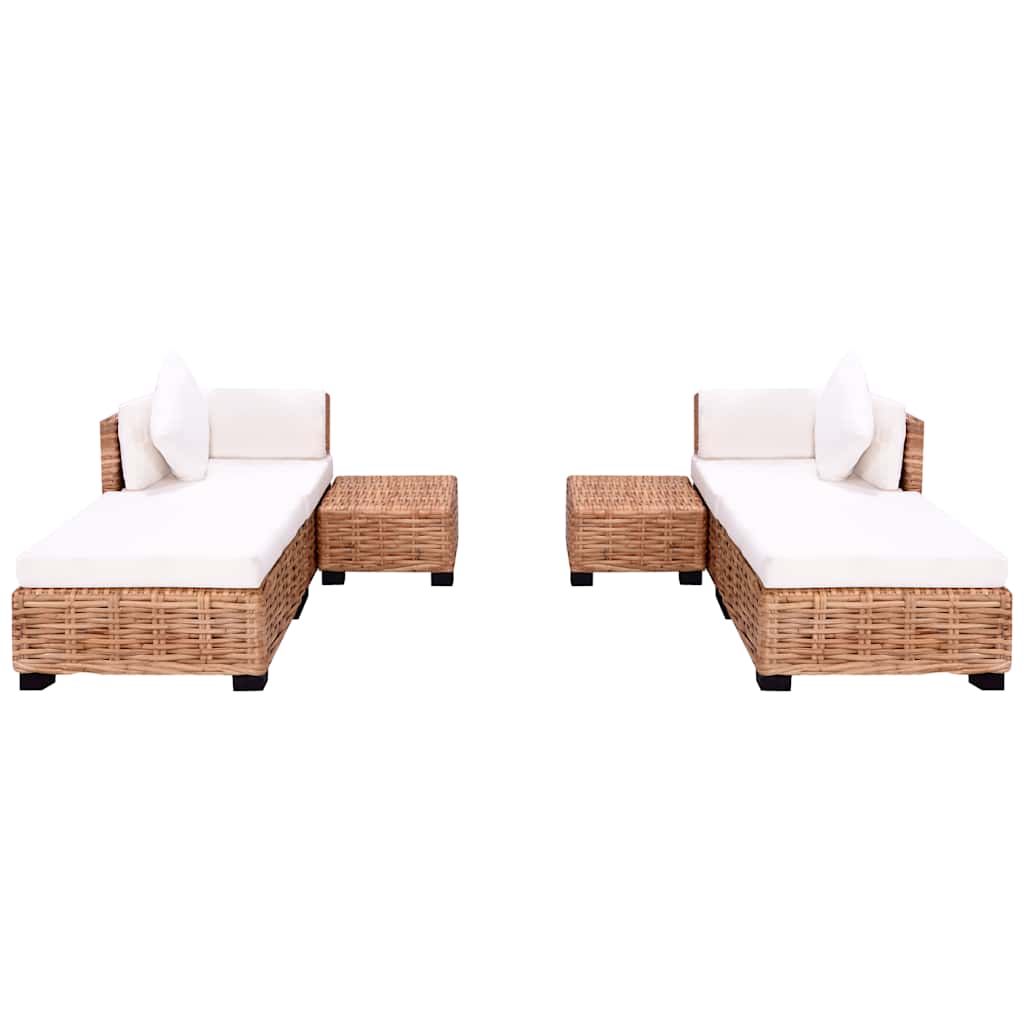 vidaXL Sofagarnitur 16-tlg. Natürliches Rattan