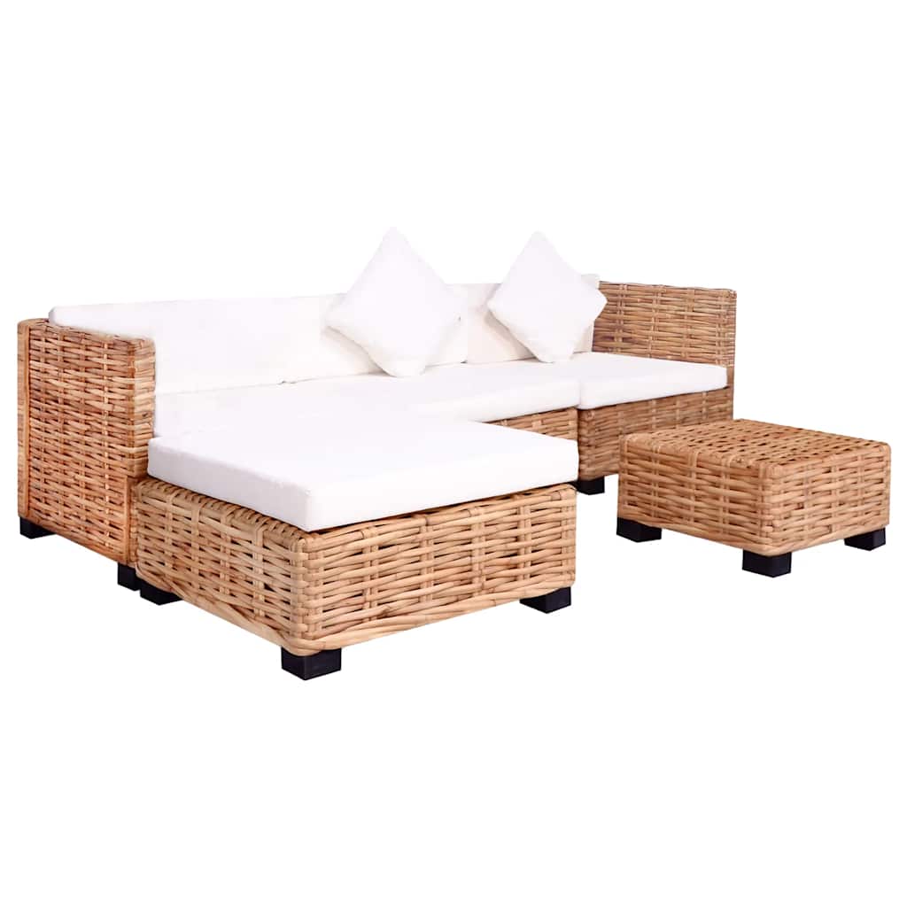 vidaXL Sofagarnitur 14-tlg. Natürliches Rattan