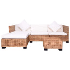 vidaXL Sofagarnitur 14-tlg. Natürliches Rattan