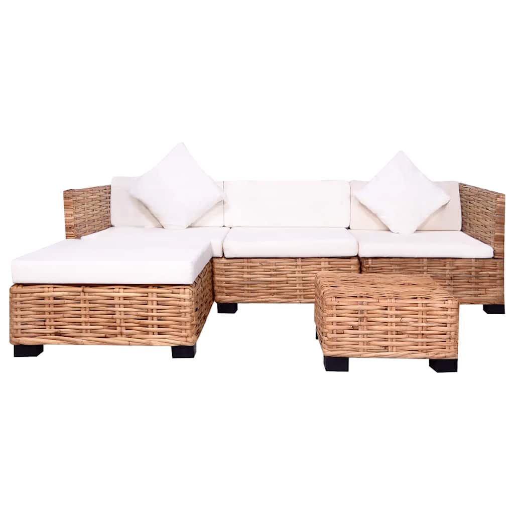 vidaXL Sofagarnitur 14-tlg. Natürliches Rattan