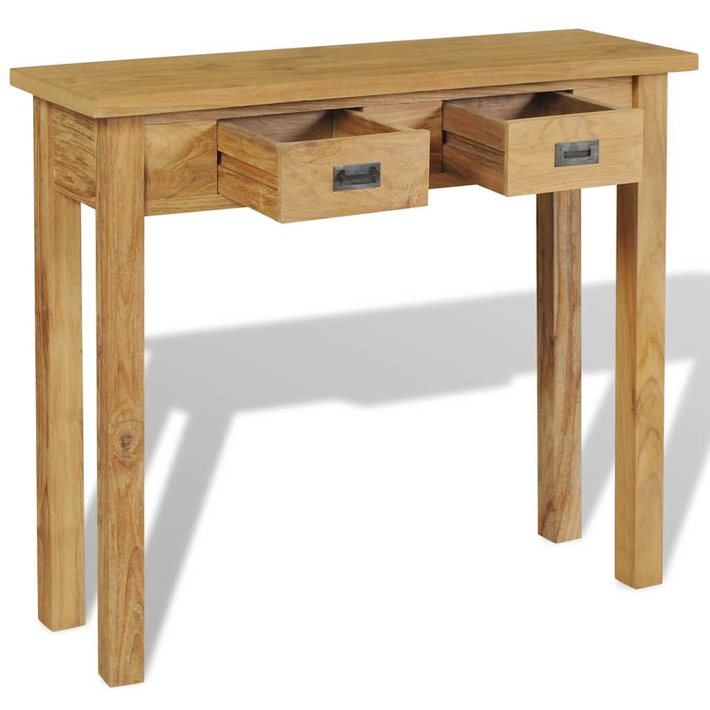 vidaXL Konsolentisch Massivholz Teak 90x30x80 cm