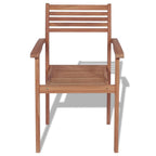 vidaXL Stapelbare Gartenstühle 2 Stk. Massivholz Teak