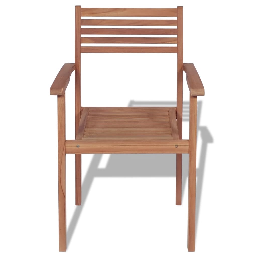 vidaXL Stapelbare Gartenstühle 2 Stk. Massivholz Teak