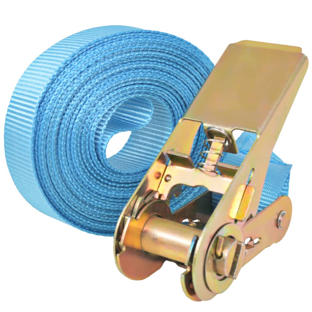 vidaXL Ratschen-Spanngurte 10 Stk. 0,8 Tonnen 4m×25mm Blau