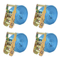 vidaXL Ratschen-Spanngurte 4 Stk. 2 Tonnen 6m×38mm Blau