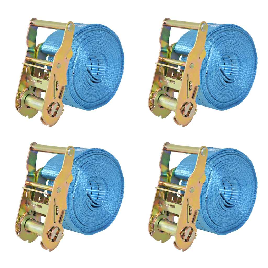 vidaXL Ratschen-Spanngurte 4 Stk. 2 Tonnen 6m×38mm Blau