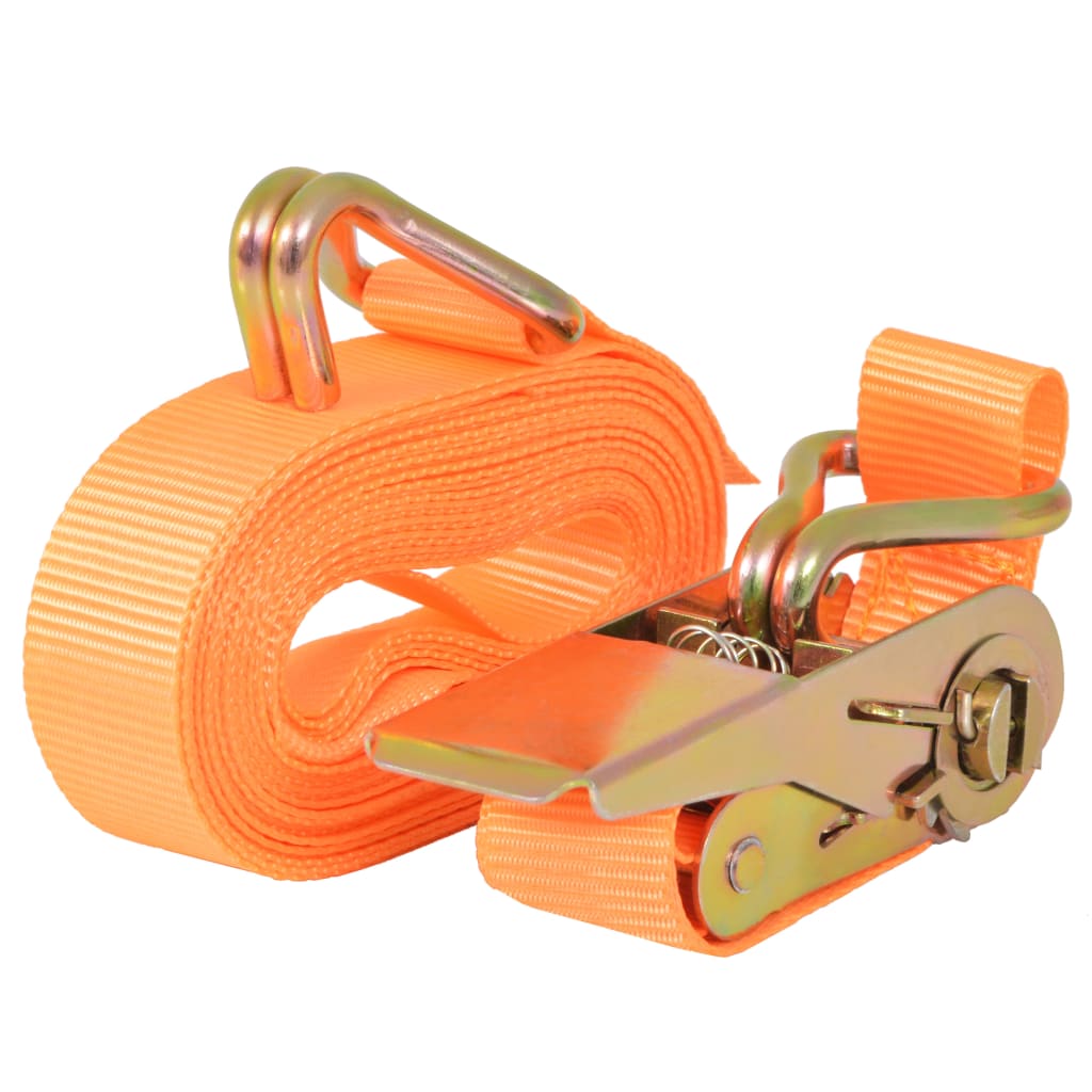 vidaXL Ratschen-Spanngurte 10 Stk. 0,4 Tonnen 6m×25 mm Orange