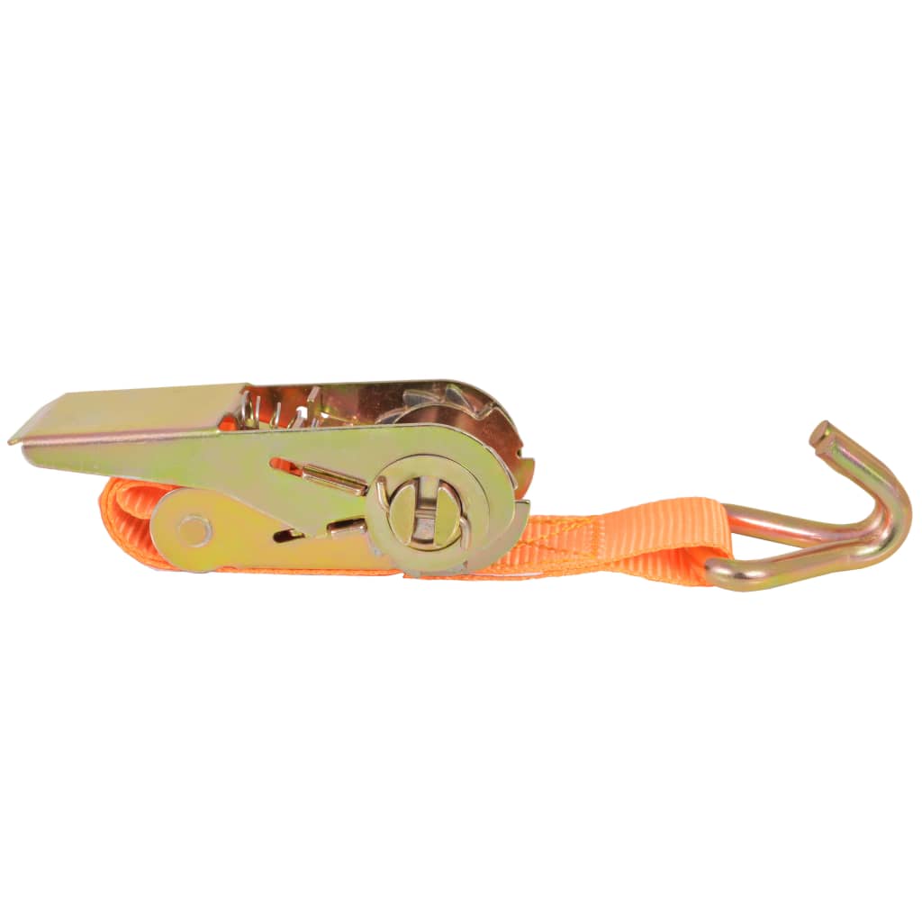vidaXL Ratschen-Spanngurte 10 Stk. 0,4 Tonnen 6m×25 mm Orange