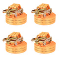 vidaXL Ratschen-Spanngurte 4 Stk. 1 Tonne 6m×38mm Orange