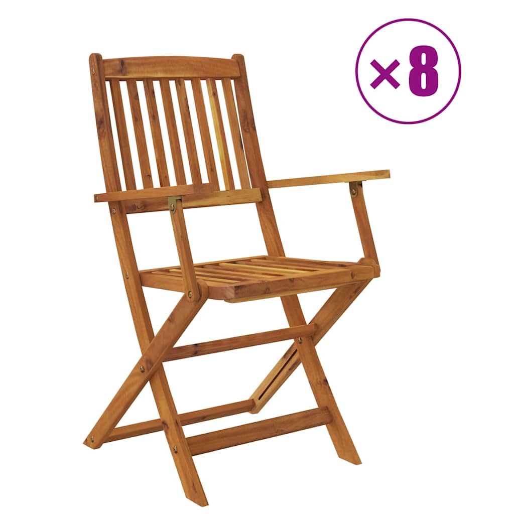 vidaXL 9-tlg. Garten-Essgruppe Klappbar Massivholz Akazie