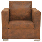 vidaXL Sessel Braun 82x73x82 cm Wildlederimitat
