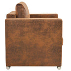 vidaXL Sessel Braun 82x73x82 cm Wildlederimitat
