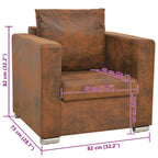 vidaXL Sessel Braun 82x73x82 cm Wildlederimitat