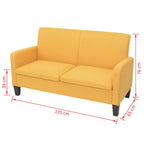 vidaXL Sofa 2-Sitzer 135x65x76 cm Gelb