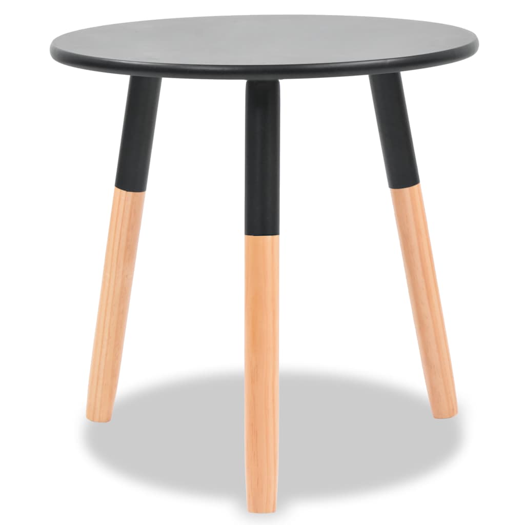 vidaXL Beistelltisch Set 2 Stk. Kiefernholz Massiv Schwarz