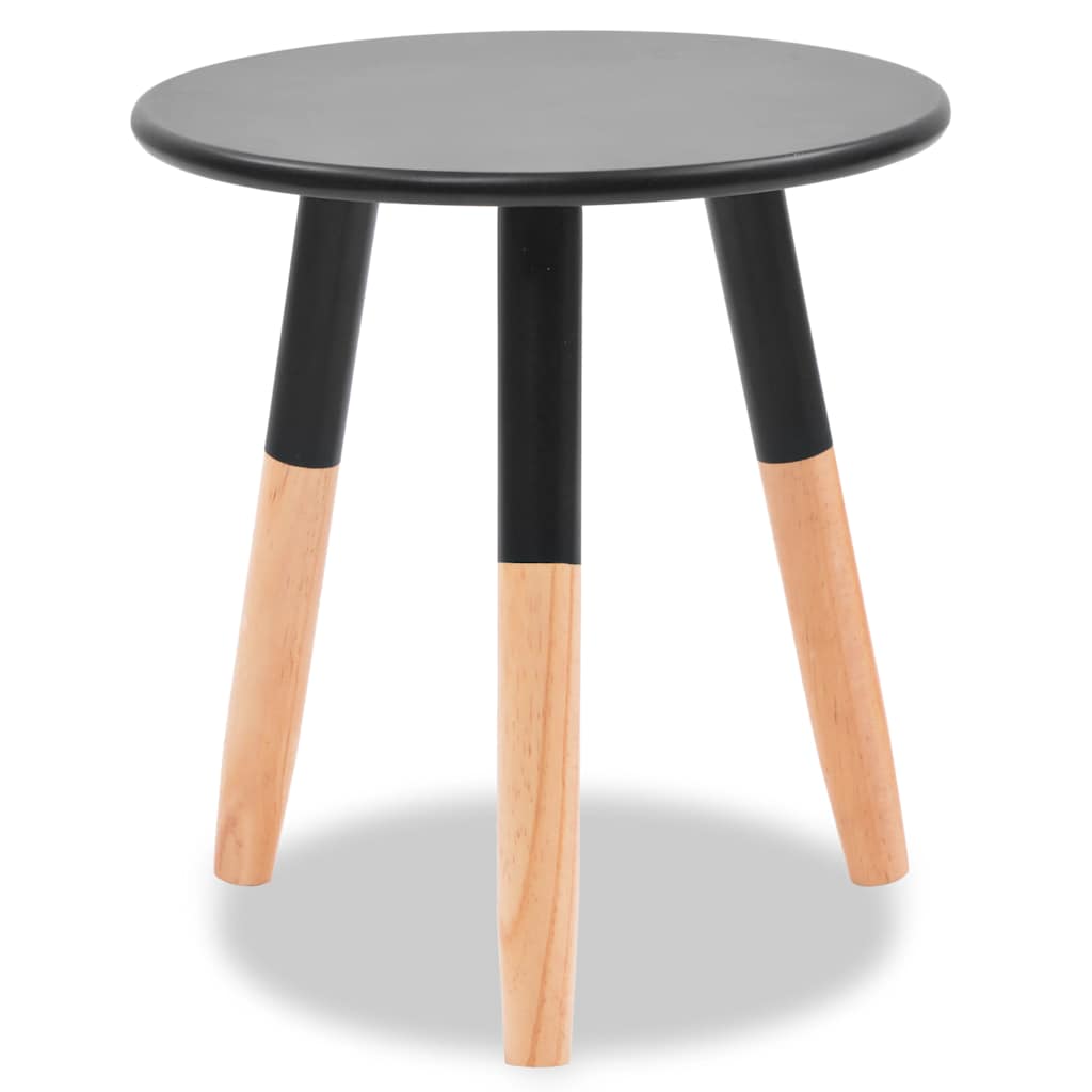 vidaXL Beistelltisch Set 2 Stk. Kiefernholz Massiv Schwarz