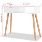 vidaXL Konsolentisch Kiefernholz Massiv 80 x 30 x 72 cm Weiß