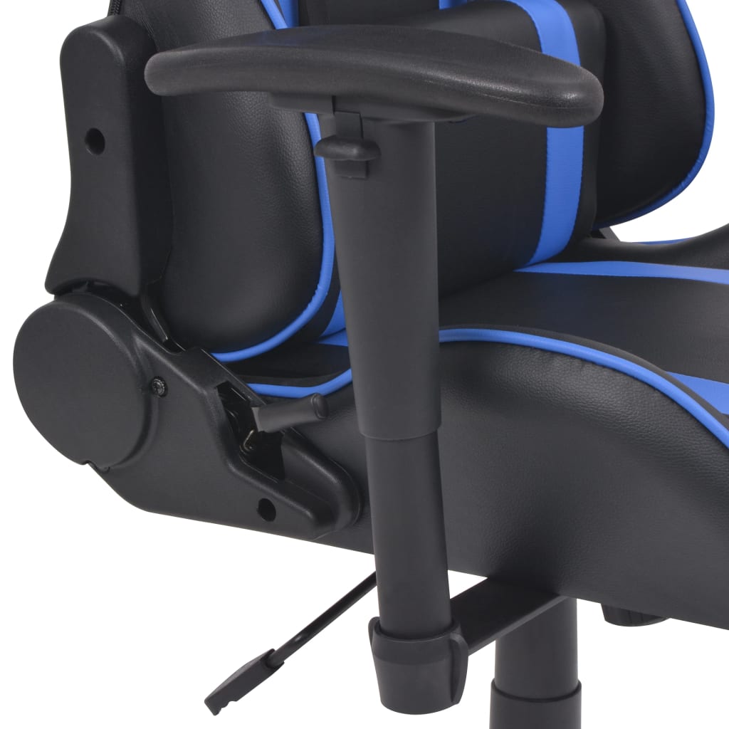 vidaXL Neigbarer Racing-Bürostuhl mit Fußstütze Blau