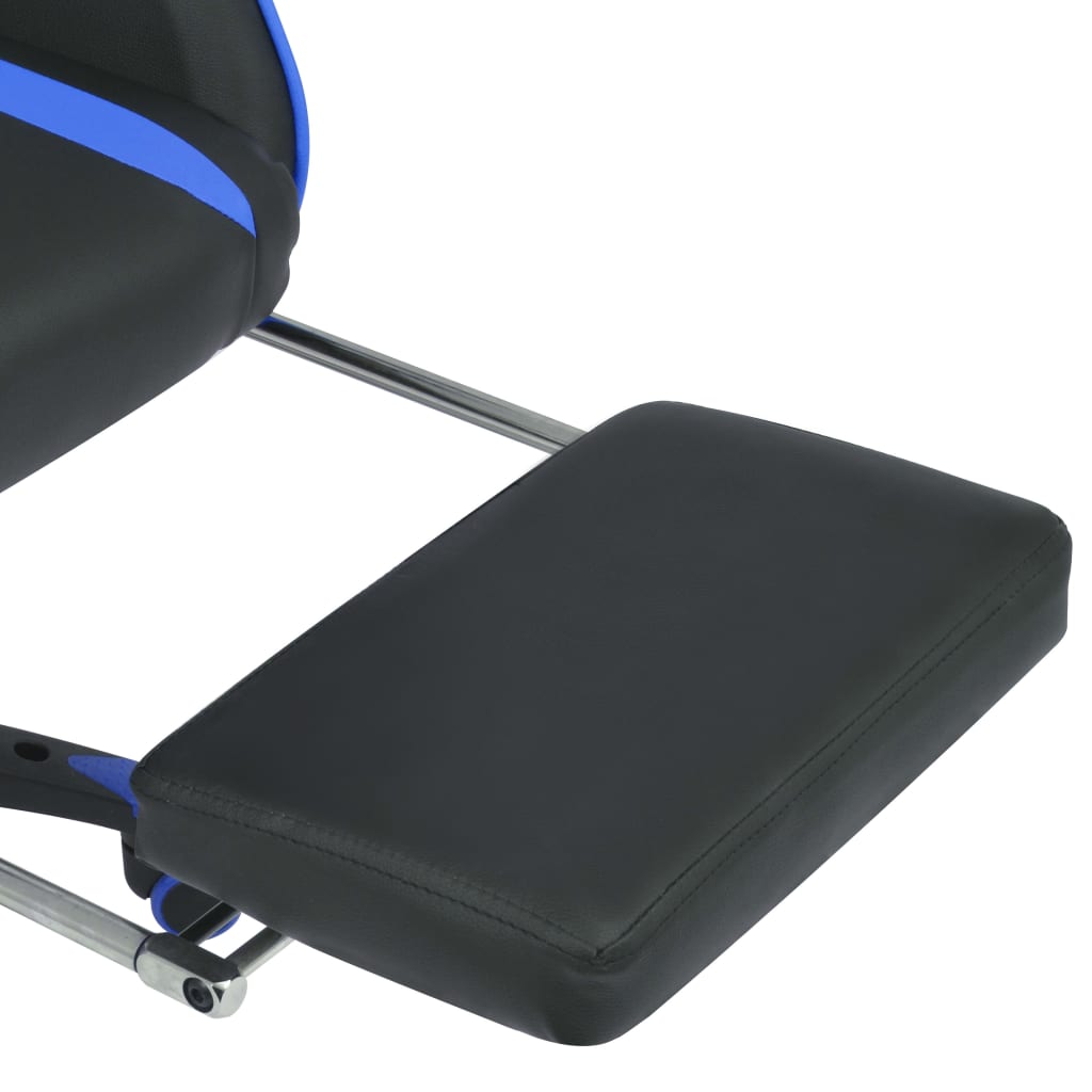 vidaXL Neigbarer Racing-Bürostuhl mit Fußstütze Blau
