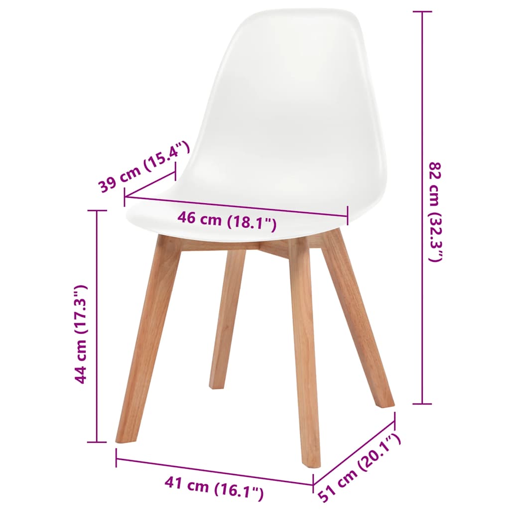 vidaXL Esszimmerstühle 6 Stk. Weiß Kunststoff