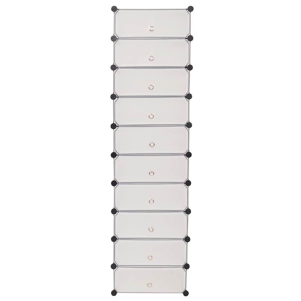 vidaXL Schuh-Organizer Zusammenklappbar mit 10 Fächern Weiß