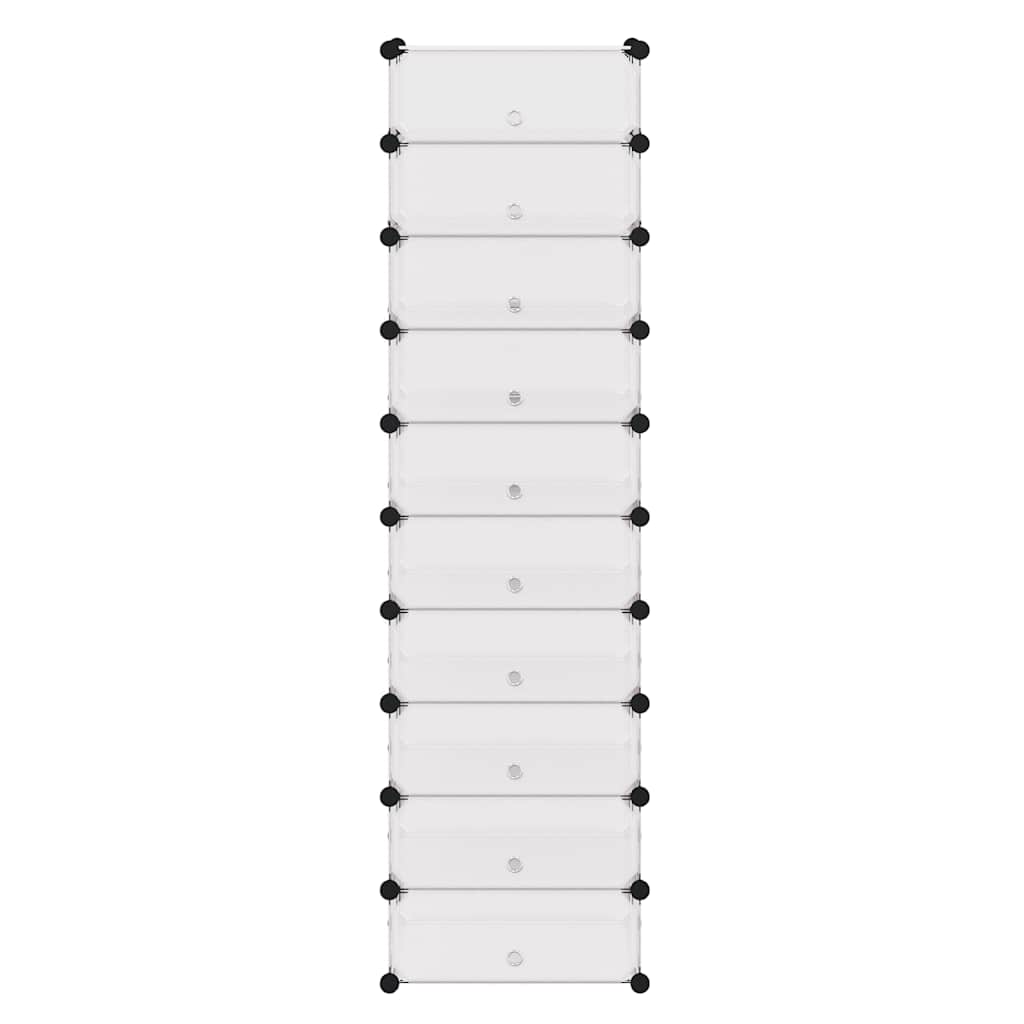 vidaXL Schuh-Organizer Zusammenklappbar mit 10 Fächern Weiß