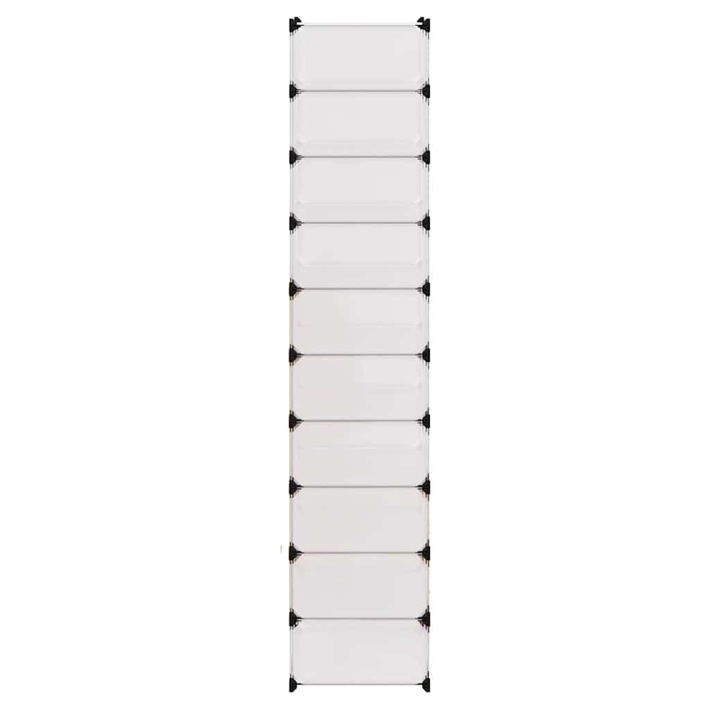 vidaXL Schuh-Organizer Zusammenklappbar mit 10 Fächern Weiß