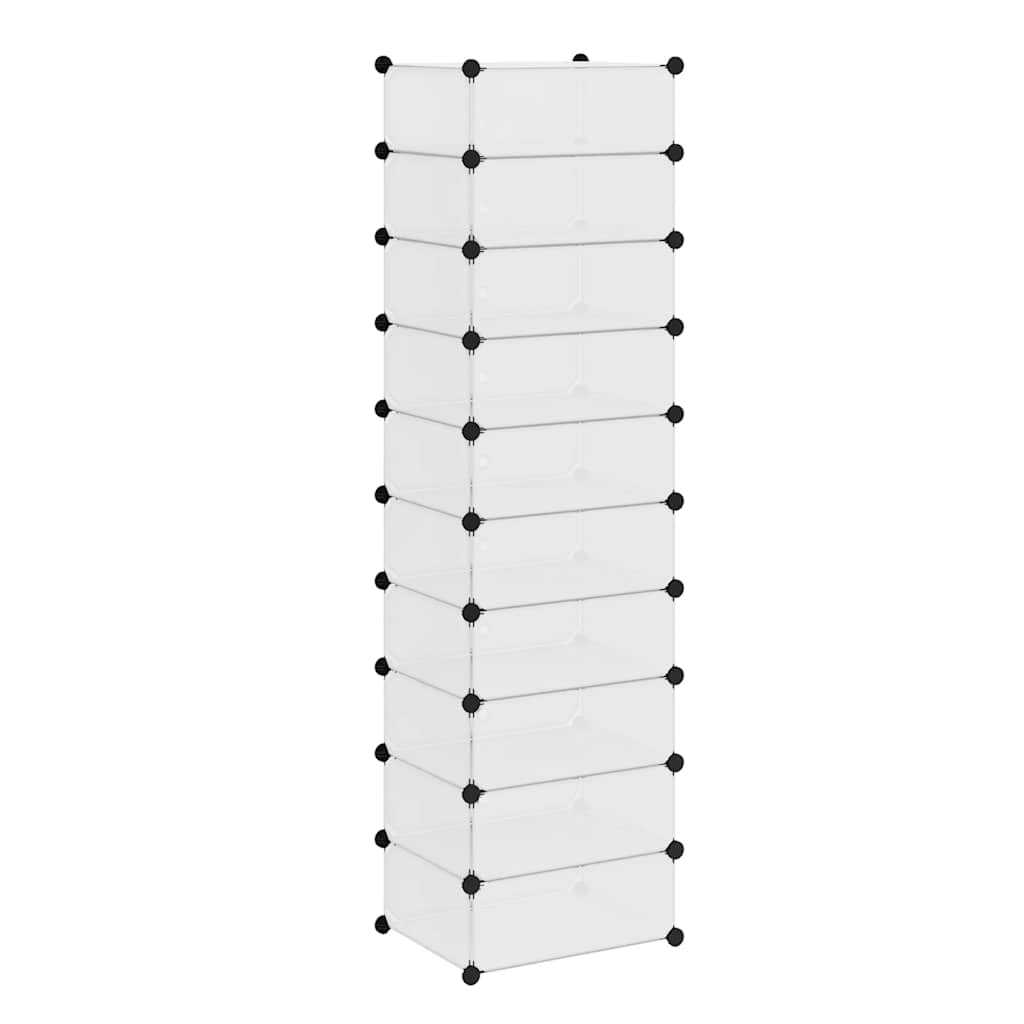 vidaXL Schuh-Organizer Zusammenklappbar mit 10 Fächern Weiß