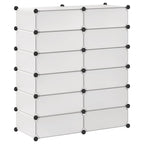 vidaXL Schuh-Organizer Zusammenklappbar mit 12 Fächern Weiß