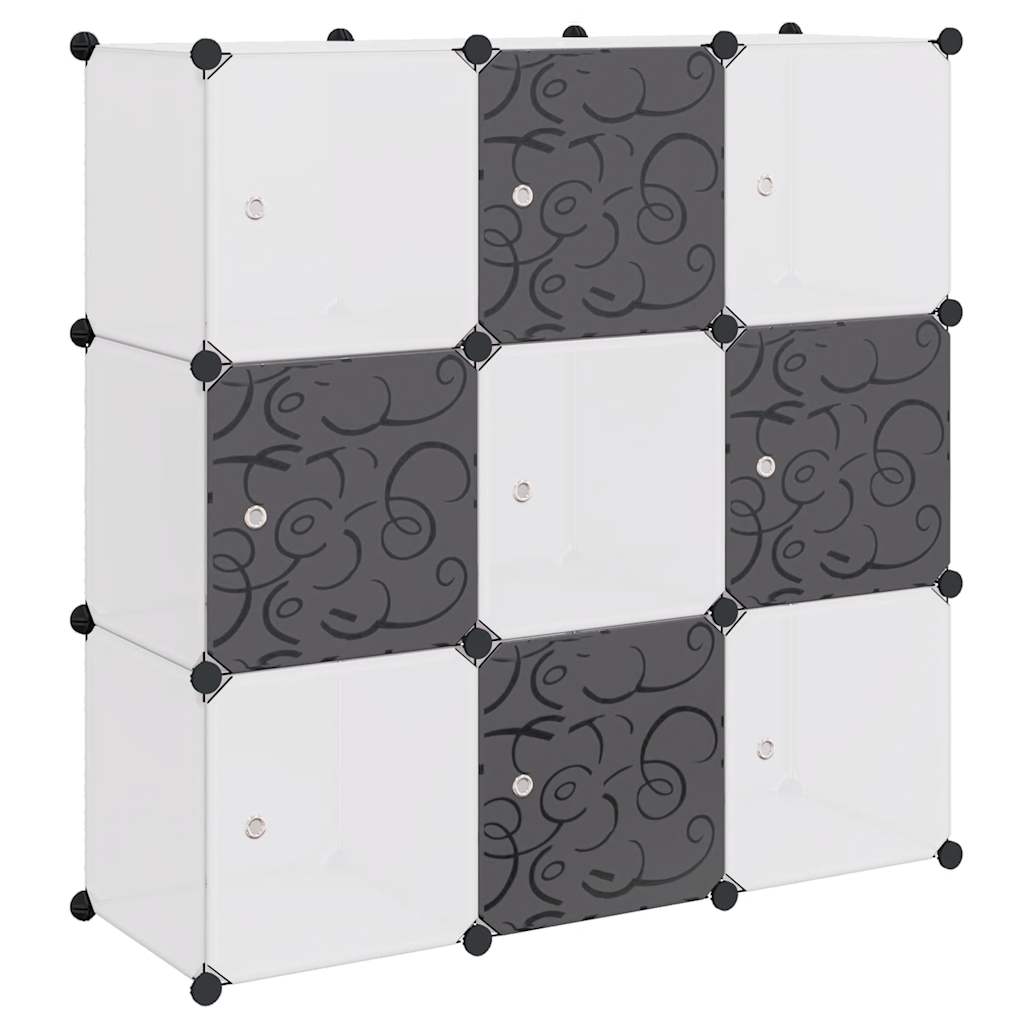 vidaXL Regalsystem Würfelregal mit 9 Fächern Schwarz und Weiß