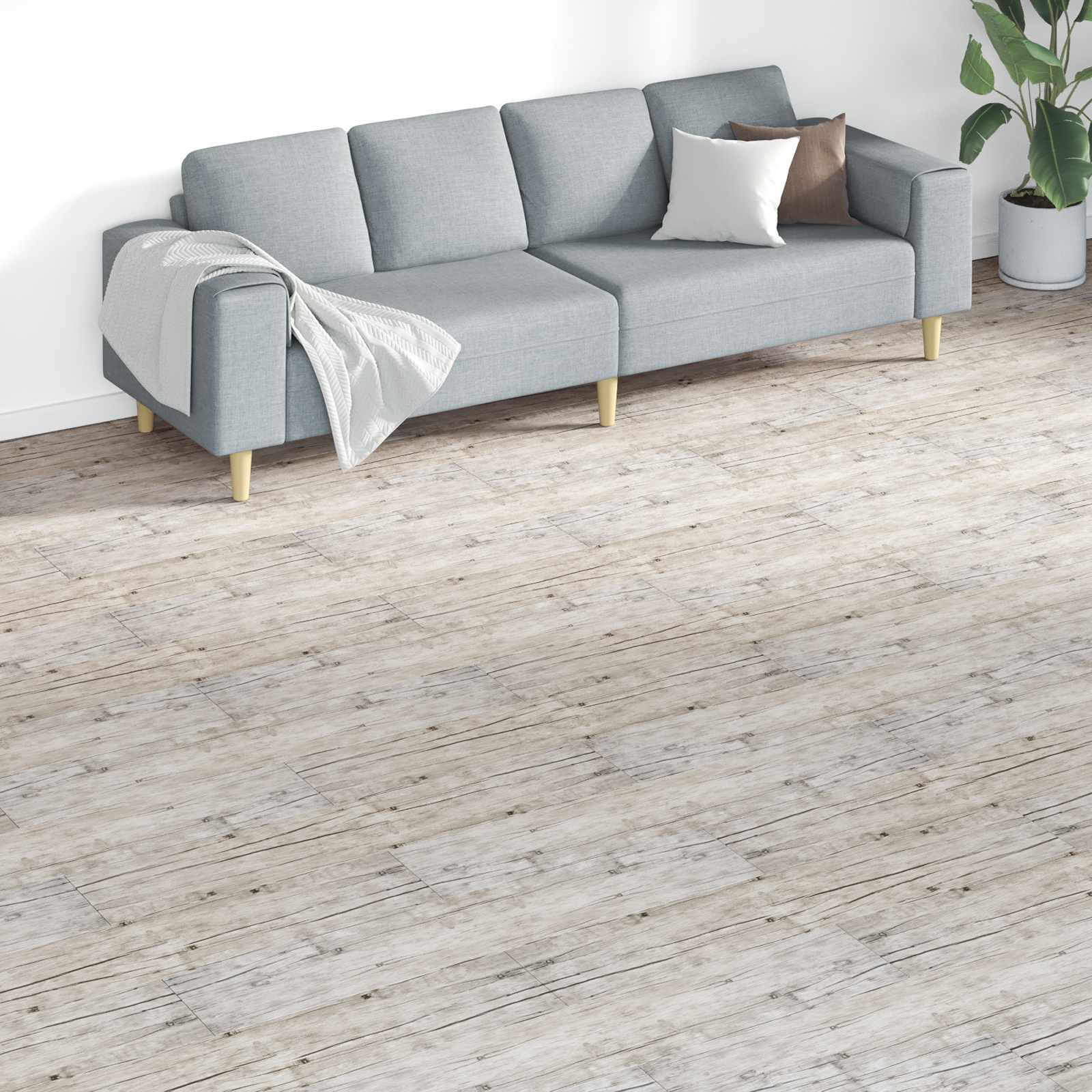vidaXL Bodenplanken 18 pcs Grau 5,26 m² PVC