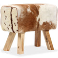 vidaXL Hocker Echtes Ziegenleder Braun 60 x 30 x 50 cm