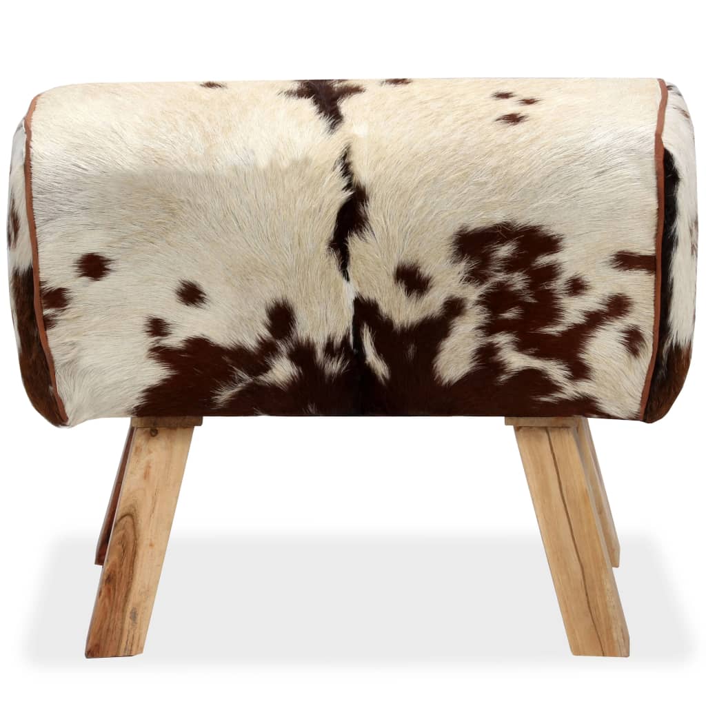 vidaXL Hocker Echtes Ziegenleder Braun 60 x 30 x 50 cm