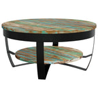 vidaXL Couchtisch mit Ablage Altholz Massiv 65x32 cm