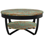 vidaXL Couchtisch mit Ablage Altholz Massiv 65x32 cm