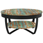 vidaXL Couchtisch mit Ablage Altholz Massiv 65x32 cm