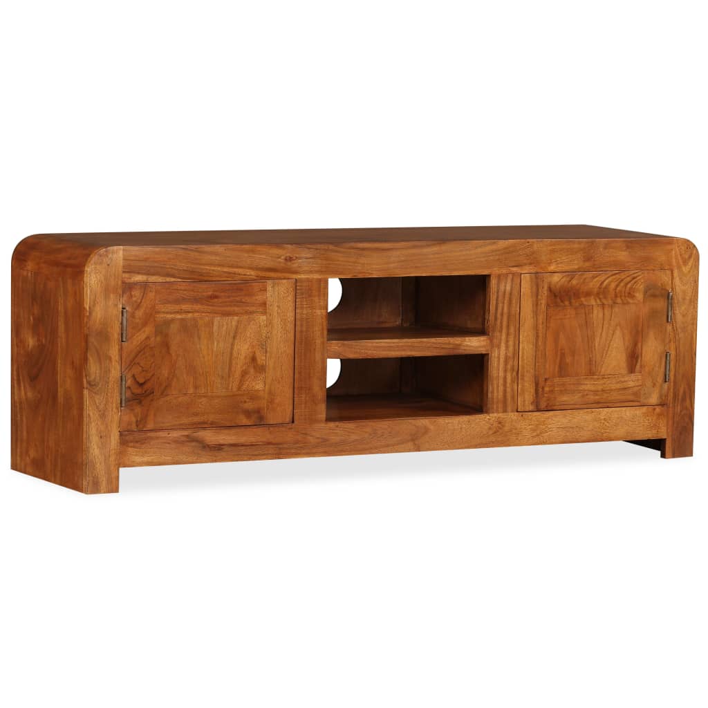 vidaXL TV-Schrank Massivholz mit Honigfarbenem Finish 120x30x40 cm