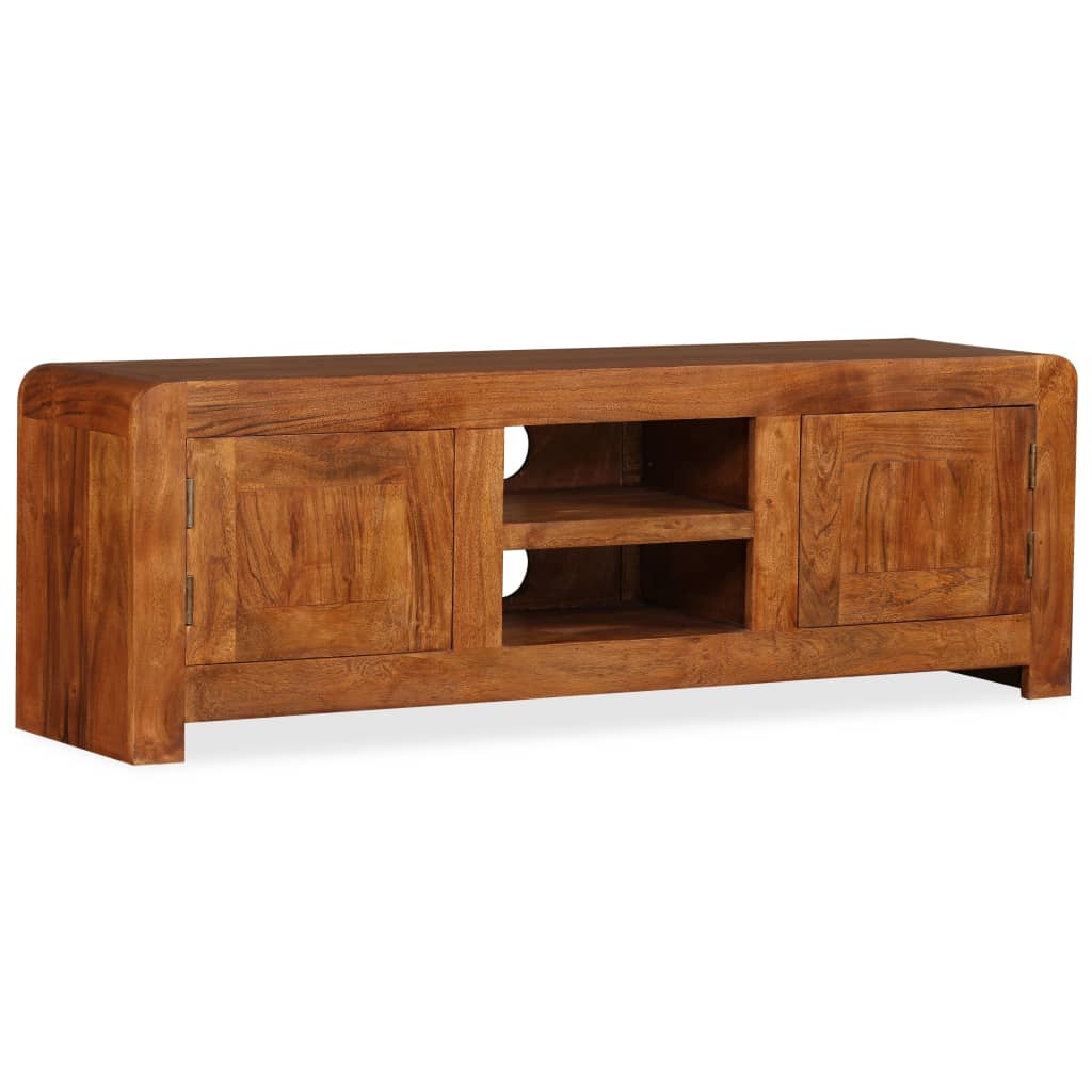 vidaXL TV-Schrank Massivholz mit Honigfarbenem Finish 120x30x40 cm